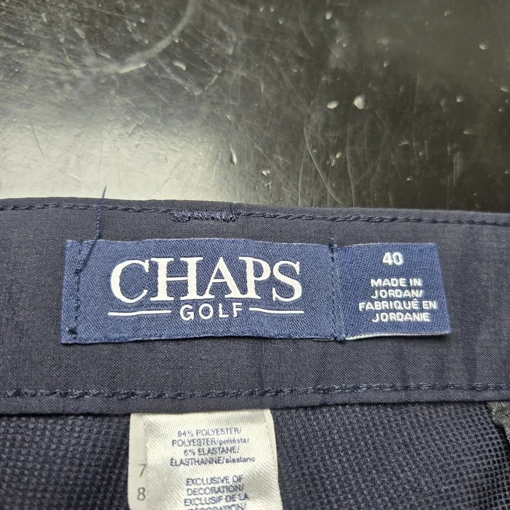 Chaps Golf Performance Cargo Shorts Mens 40 Navy 9 In Inseam Athleisure Tee Time